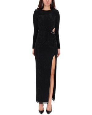 Self-Portrait "Rhinestones" Long Dress - Black