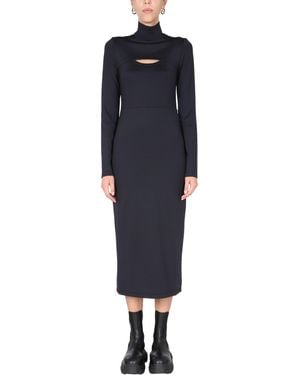 Ambush Polo Neck Midi Dress - Blue