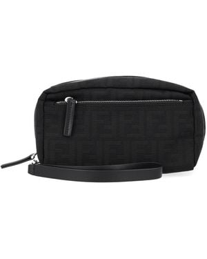 Fendi Beauty Case Con Doppia Zip Small - Black
