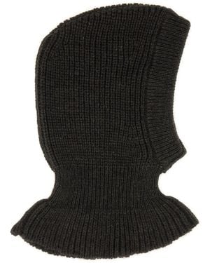 Lemaire Wool And Alpaca Blend Hood Acrylic Hat - Black