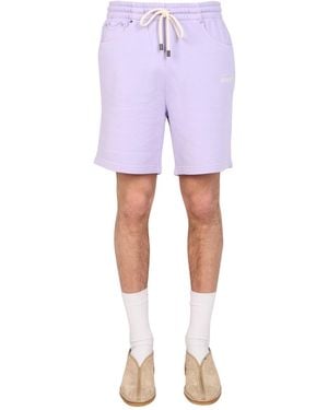 MOUTY Logo Embroidery Bermuda - Purple