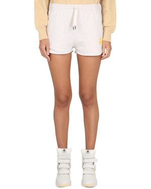 Isabel Marant Cotton Solid Shorts - White