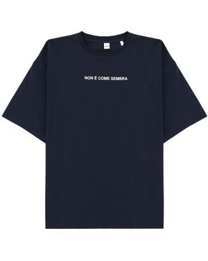 Aspesi Graphic Crew Neck T-Shirt - Blue