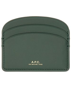 A.P.C. Demi Lune Card Holder - Green