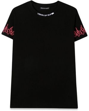 Vision Of Super Embroidered Tshirt Fuchsia Flame - Black