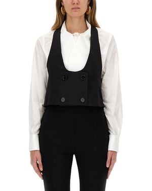 Nina Ricci Vest With Open Back - Black