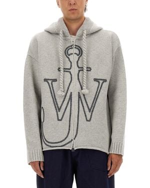 JW Anderson Jersey With Anchor Embroidery - Grey