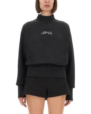 Jean Paul Gaultier Cropped Sweatshirt Organic Cotton Sweatshirts - Black