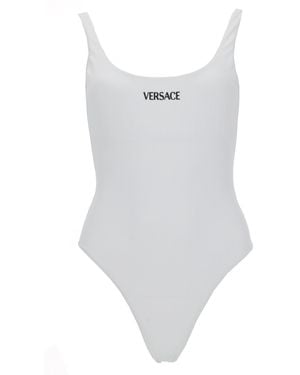 Versace One Piece Swimsuit With Logo - White