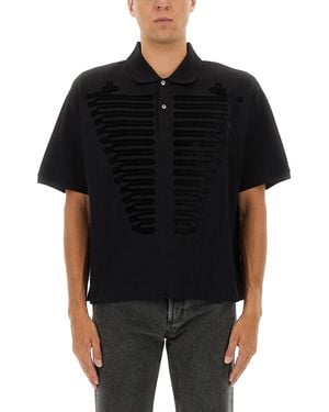 McQueen Button-Fastening Polo Shirt - Black