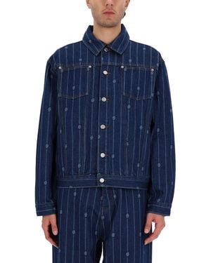 Drole de Monsieur "Denim Monogramme" Jacket - Blue