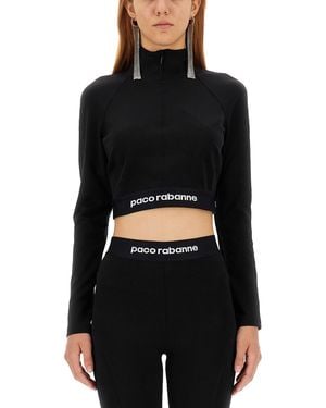 Rabanne Top Cropped - Black