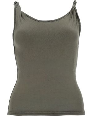 DIESEL Tank Top Con Spalline Arrotolate - Green