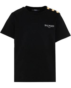 Balmain T Shirt With Logo - Black