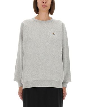 Vivienne Westwood Raglan Sleeve Cotton Sweatshirt - Grey