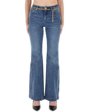 Michael Kors Flared Jeans With Belt - Blue