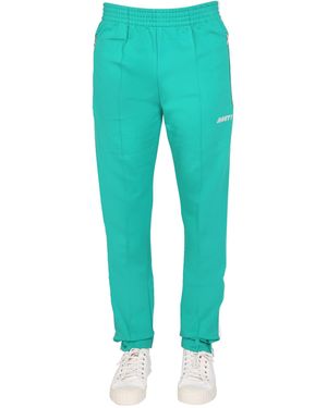 MOUTY Viscose Blend Logo Embroidery JOGGING Trousers - Green