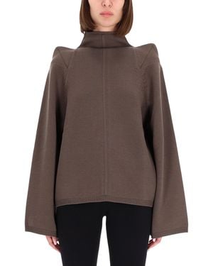 Rick Owens Solid Turtle Neck Top - Brown