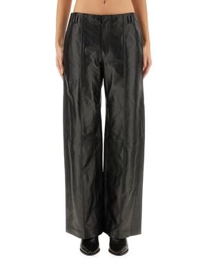 Isabel Marant Leather "Ciarra" Trousers - Black
