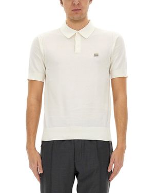 Dolce & Gabbana Polo Con Logo - Bianco