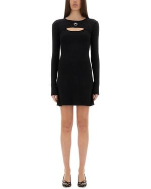 Marine Serre Moon" Logo Mini Dress - Black
