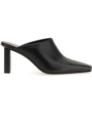 Courreges Pointed Toe Mules - Black