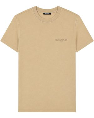Balmain T-Shirt Con Logo Vintage - Natural