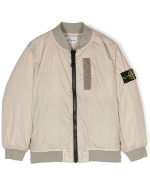 Stone Island Jacket With Logo - Natural