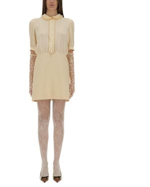 Valentino Crepe Couture Short Dress - Natural