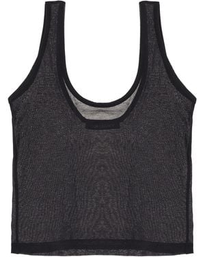 Our Legacy Solid Scoop Neck Top - Black