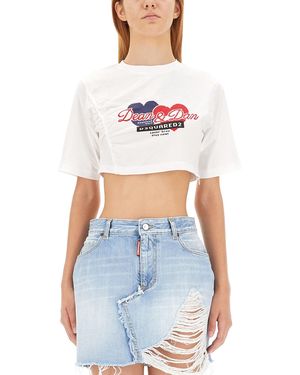 DSquared² Cropped Fit T-Shirt - White