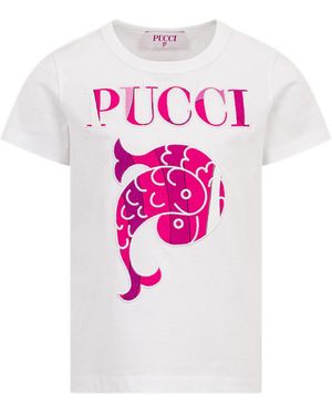 PUCCI T-Shirt With Logo - Pink