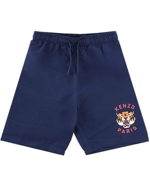 KENZO Shorts Con Logo - Blue