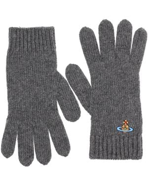 Vivienne Westwood Gloves With Orb Embroidery - Black