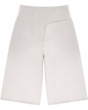 Ami Paris Belted Bermuda Shorts - White