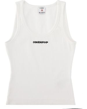 CASABLANCA Tank Top Con Logo - White