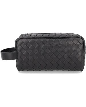 Bottega Veneta Clutch Bag With Woven Pattern - Grey