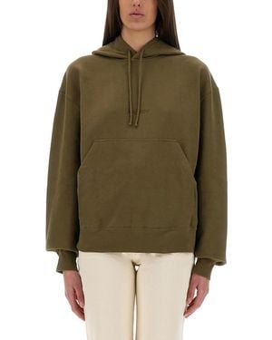 Saint Laurent Sweatshirt With Logo - Green
