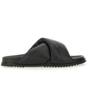 Rick Owens Leather Slide Sandal - Black