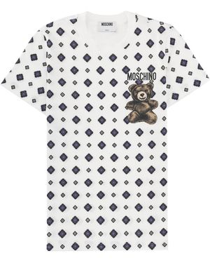 Moschino Printed Crew Neck T-Shirt - White