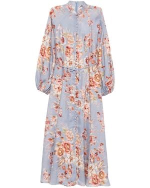 Zimmermann Awaken Picnic Floral-Print Midi Dress - White