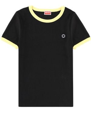 KENZO Solid Round Neck T-Shirt - Black