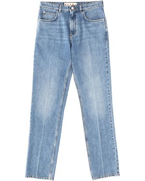 Marni Washed Bull Denim 5-Pocket Jeans - Blue
