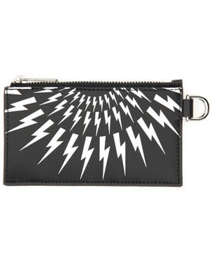Neil Barrett Card Holder With Strap-Uomo - Nero