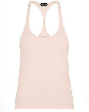 Tom Ford Solid Scoop Neck Top - Pink