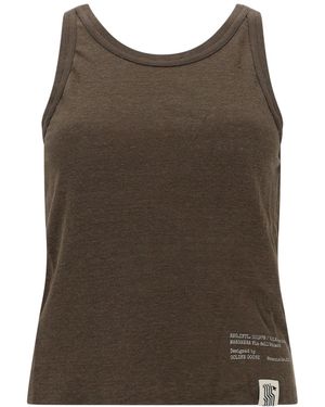 Golden Goose Logo Round Neck Top - Brown