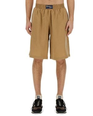 FAMILY FIRST Bermuda With Logo - Natural