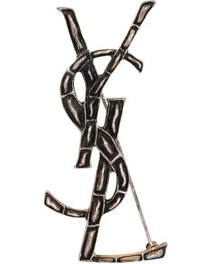 Saint Laurent Ysl Opyum Brooch - Black