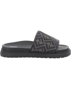Fendi Diagonal" Sandal - Grey