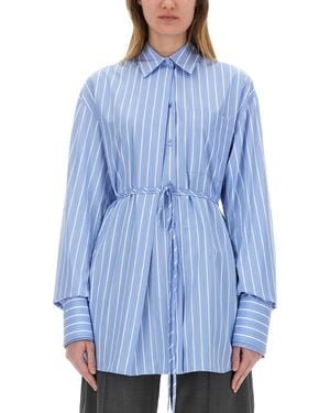 Sportmax Oversized Stripes Shirt - Blue